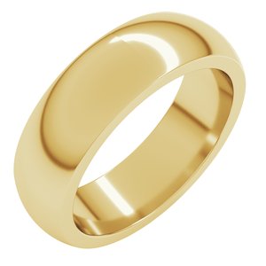 14K Yellow Gold 6 mm Heavyweight Half Round Band. HRH10:5123:P