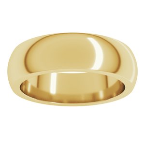 14K Yellow Gold 6 mm Heavyweight Half Round Band. HRH10:5123:P