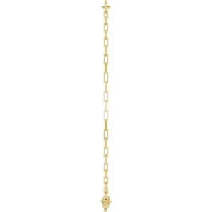 14K Yellow Gold Engravable Paperclip-Style Link 7" Bracelet