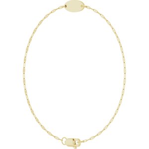 14K Yellow Gold Engravable Keyhole Link 7" Bracelet