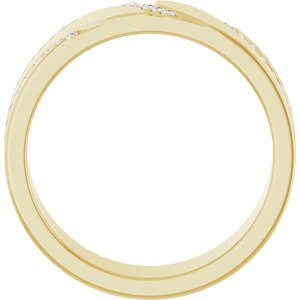 14K Yellow Gold 1.2 mm Round Men's Band. 126942:132:P