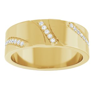 14K Yellow Gold 1.2 mm Round Men's Band. 126942:132:P