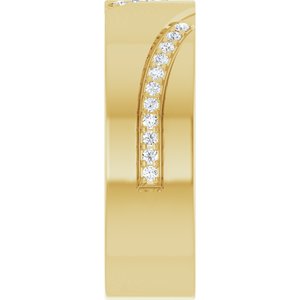 14K Yellow Gold 1.2 mm Round Men's Band. 126942:132:P