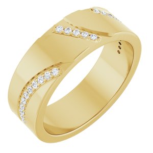 14K Yellow Gold 1.2 mm Round Men's Band. 126942:132:P
