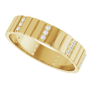 14K Yellow Gold 5 mm Accented Band. 126958:301:P