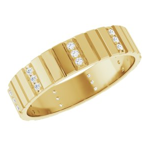 14K Yellow Gold 5 mm Accented Band. 126958:301:P
