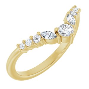 14K Yellow Gold 1/4 CTW Diamond Contour Band. 126973:LG60014:P