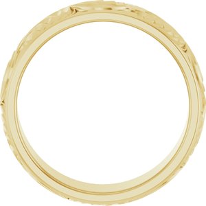 14K Yellow Gold 7 mm Scroll Comfort-Fit Band. 52178:171:P
