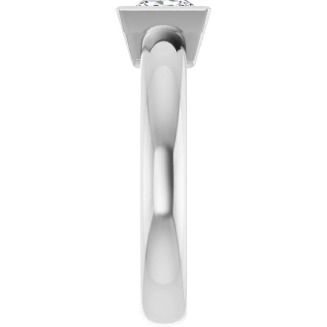 Ladies 14K SolitaireWhite Gold Lab Diamond Engagement Ring With 1ct Center Stone VS Clarity, F Color