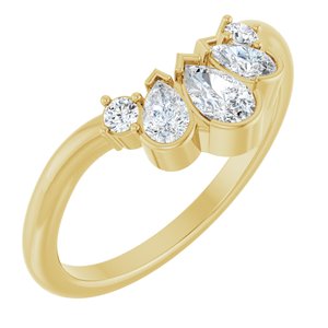 14K Yellow Gold 1/2 CTW Diamond Contour Band. 127049:LG103:P