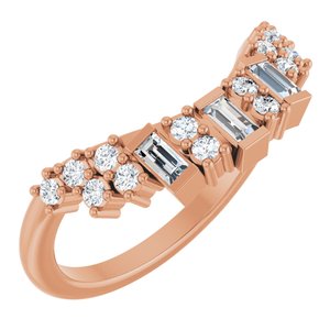 14K Rose Gold 1/3 CTW Diamond Contour Band. 127076:LG101:P