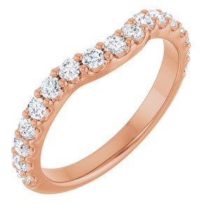 14K Rose Gold 1/2 CTW Diamond Contour Band. 127016:LG6004:P