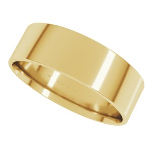 14K Yellow Gold 6 mm Ultra-Lightweight Comfort-Fit Flat Band. FIRUL10:194:P