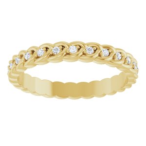 14K Yellow Gold 1/5 CTW Diamond Rope Eternity Band. 127056:LG168:P