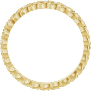 14K Yellow Gold 1/5 CTW Diamond Rope Eternity Band. 127056:LG168:P