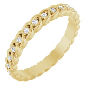 14K Yellow Gold 1/5 CTW Diamond Rope Eternity Band. 127056:LG168:P