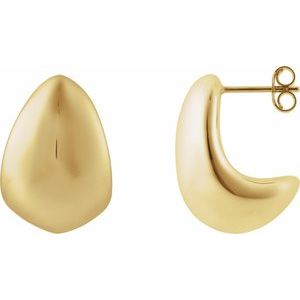 14K Yellow Gold Electroform Teardrop Earrings. 689331:100:P