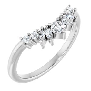 Platinum 1/4 CTW Diamond Contour Band. 127075:LG111:P