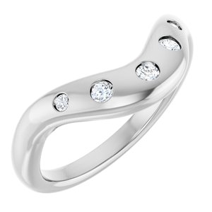 14K White Gold 1/6 CTW Diamond Contour Band. 127064:LG100:P