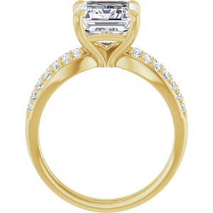 14K Yellow Gold 10x8 mm Emerald Accented Engagement Ring. 126975:226:P