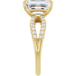 14K Yellow Gold 10x8 mm Emerald Accented Engagement Ring. 126975:226:P