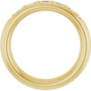 14K Yellow Gold 3x3 mm Square Five-Stone Men's Band. 127026:119:P