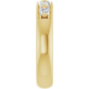 14K Yellow Gold 3x3 mm Square Five-Stone Men's Band. 127026:119:P