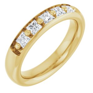 14K Yellow Gold 3x3 mm Square Five-Stone Men's Band. 127026:119:P