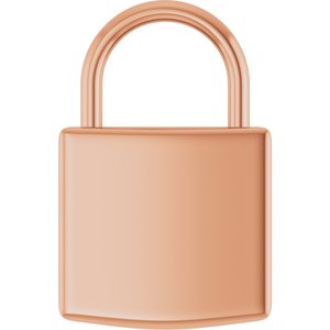 14K Rose Gold Engravable Lock Pendant. 87184:122:P