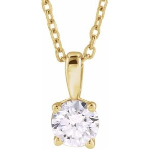 14K Yellow Gold 1 CT Diamond 18" Necklace. 28392:648:P