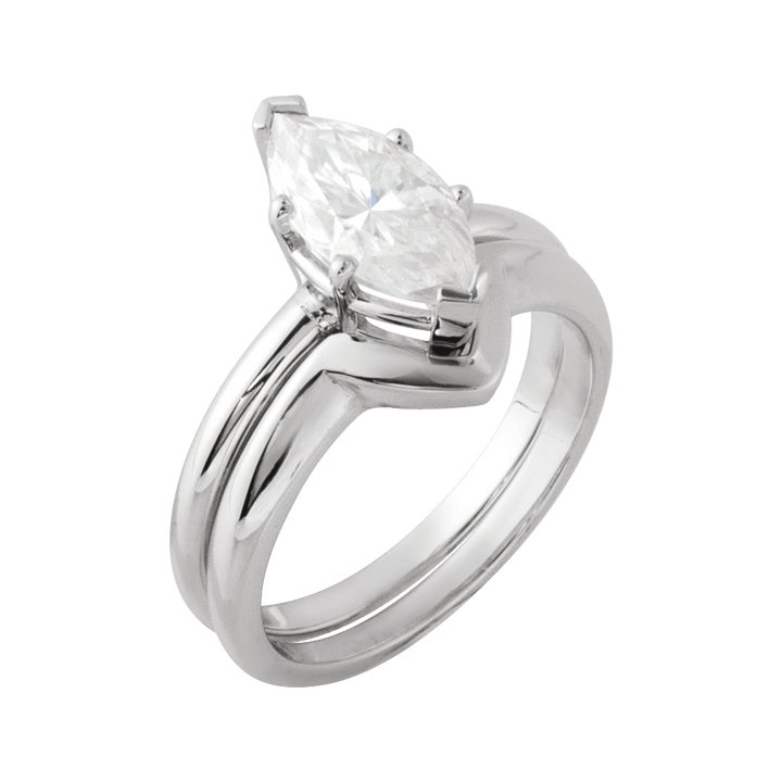 14K White Gold 12x6 mm Marquise 6-Prong Solitaire Engagement Ring. 140450:9453:P