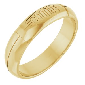 14K Yellow Gold 6 mm Football Band. 58038:247:P
