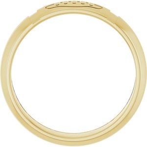14K Yellow Gold 6 mm Football Band. 58038:247:P