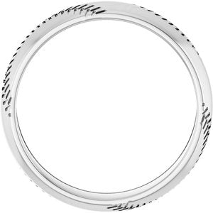 14K White Gold 6 mm Baseball/Softball Band. 58039:248:P