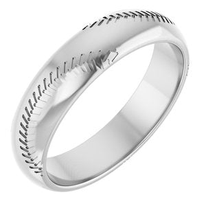 14K White Gold 6 mm Baseball/Softball Band. 58039:248:P