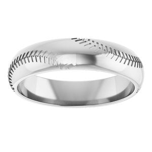 14K White Gold 6 mm Baseball/Softball Band. 58039:248:P