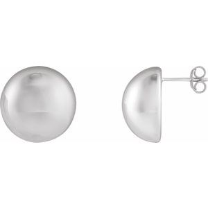 Sterling Silver 15 mm Electroform Domed Earrings. 689329:101:P