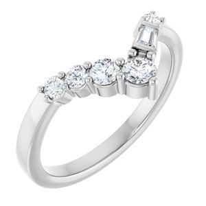 14K White Gold 1/3 CTW Diamond Contour Band. 127090:LG103:P