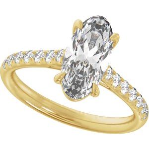 14K Yellow Gold 12.1x6.05 mm Oval 2 1/3 CTW Diamond Engagement Ring. 689430:LG705:P