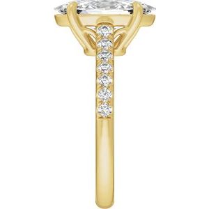 14K Yellow Gold 12.1x6.05 mm Oval 2 1/3 CTW Diamond Engagement Ring. 689430:LG705:P