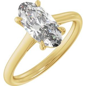 14K Yellow Gold Oval 2 CTW Diamond Solitaire Engagement Ring. 689433:LG705:P