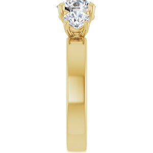 14K Yellow Gold 6.5 mm Round Three-Stone Engagement Ring. 127025:1816:P
