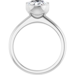 14K White Gold Oval 2 1/2 CTW Diamond Bezel-Set Engagement Ring. 127038:LG6000:P