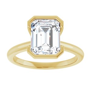 14K Yellow Gold Emerald 2 1/2 CTW Diamond Bezel-Set Engagement Ring. 127038:LG6020:P