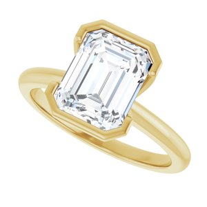 14K Yellow Gold Emerald 2 1/2 CTW Diamond Bezel-Set Engagement Ring. 127038:LG6020:P