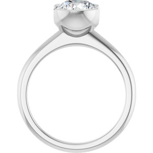 14K White Gold Round 2 CTW Diamond Bezel-Set Engagement Ring. 127038:LG6006:P