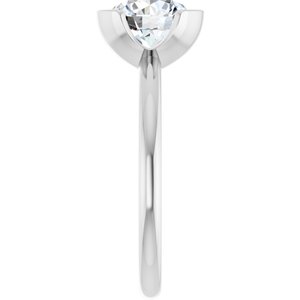 14K White Gold Round 2 CTW Diamond Bezel-Set Engagement Ring. 127038:LG6006:P