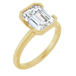 14K Yellow Gold Emerald 2 1/2 CTW Diamond Bezel-Set Engagement Ring. 127038:LG6020:P