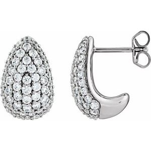 14K White Gold 1 3/4 CTW Diamond Teardrop Earrings. 689412:LG701:P