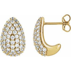 14K Yellow Gold 1 3/4 CTW Diamond Teardrop Earrings. 689412:LG700:P